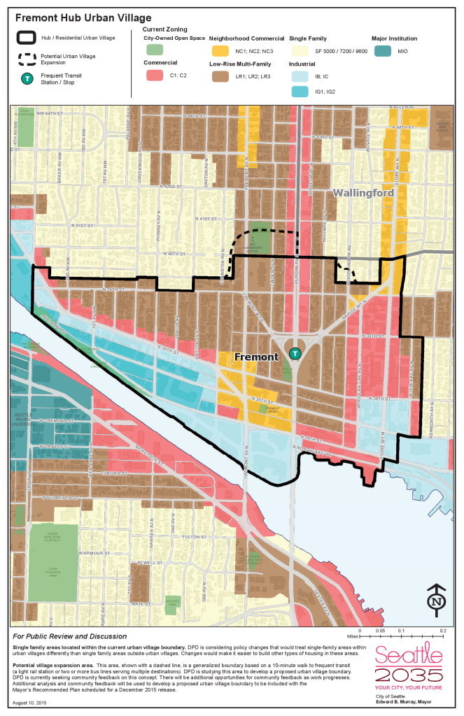 Map of the Fremont Hub Urban Village